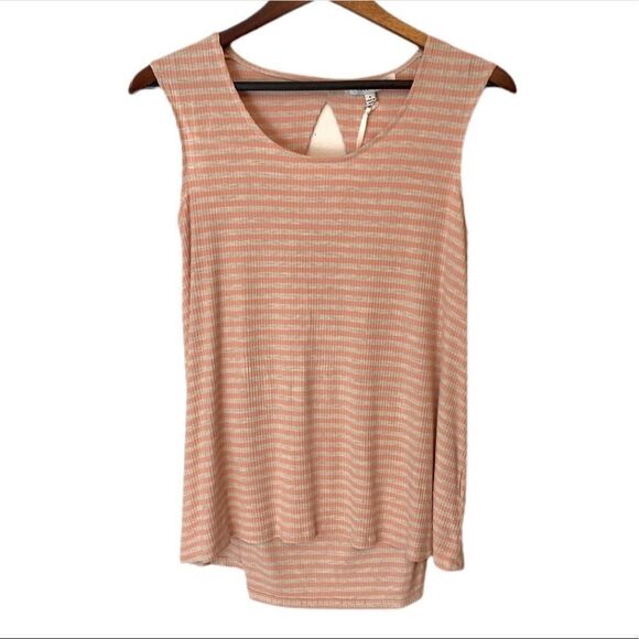 Rose + Olive Jersey Knit Open Back Stripe Tank Top - Picture 7 of 7
